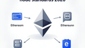 Схематичное изображение процесса обновления сетевых узлов Ethereum для перехода на стандарты 2026 года от Ethereum-Mining